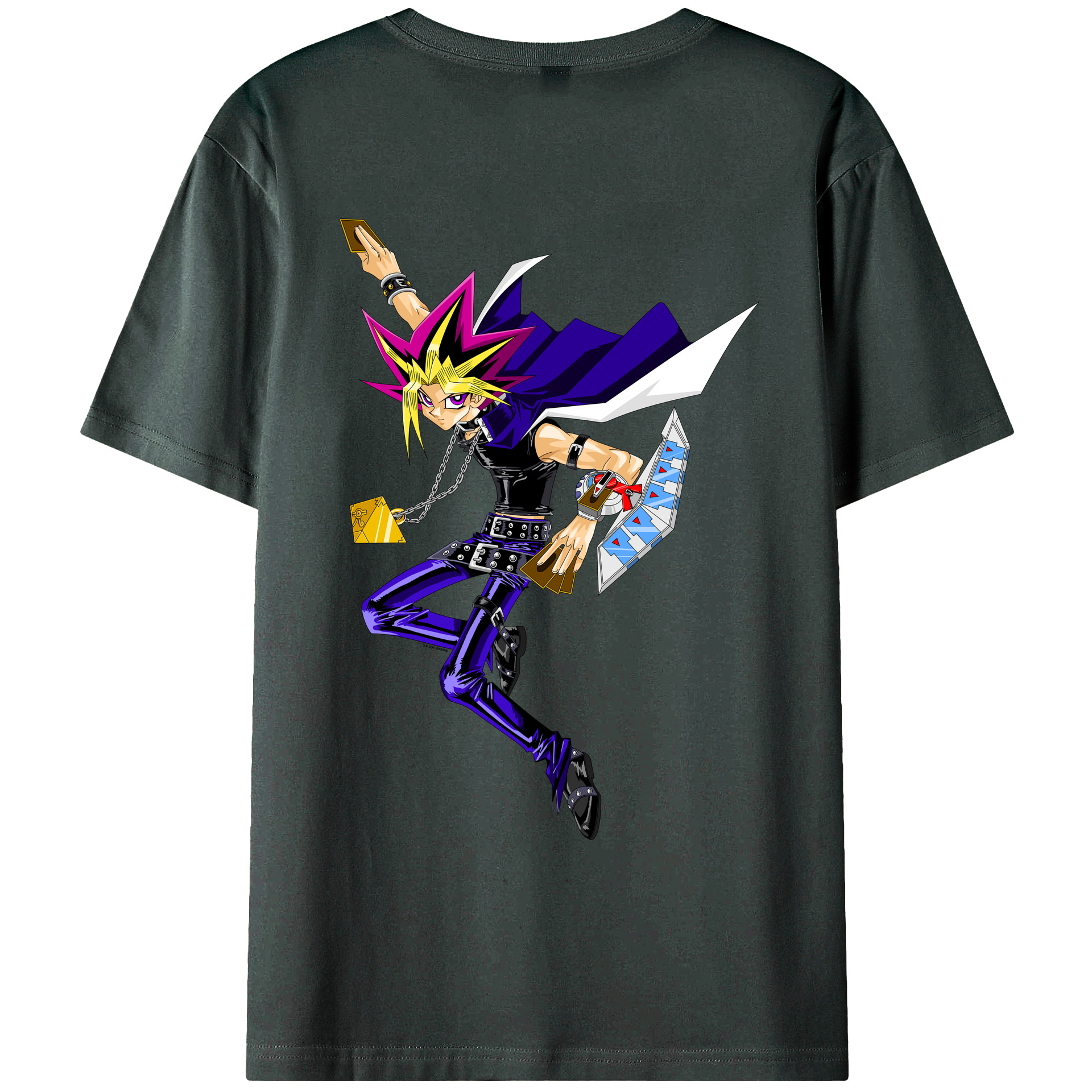 （画像用） 遊☆戯☆王 Yu-Gi-Oh! 綿100％ メンズ半袖Tシャツ（バックプリント） 通気性